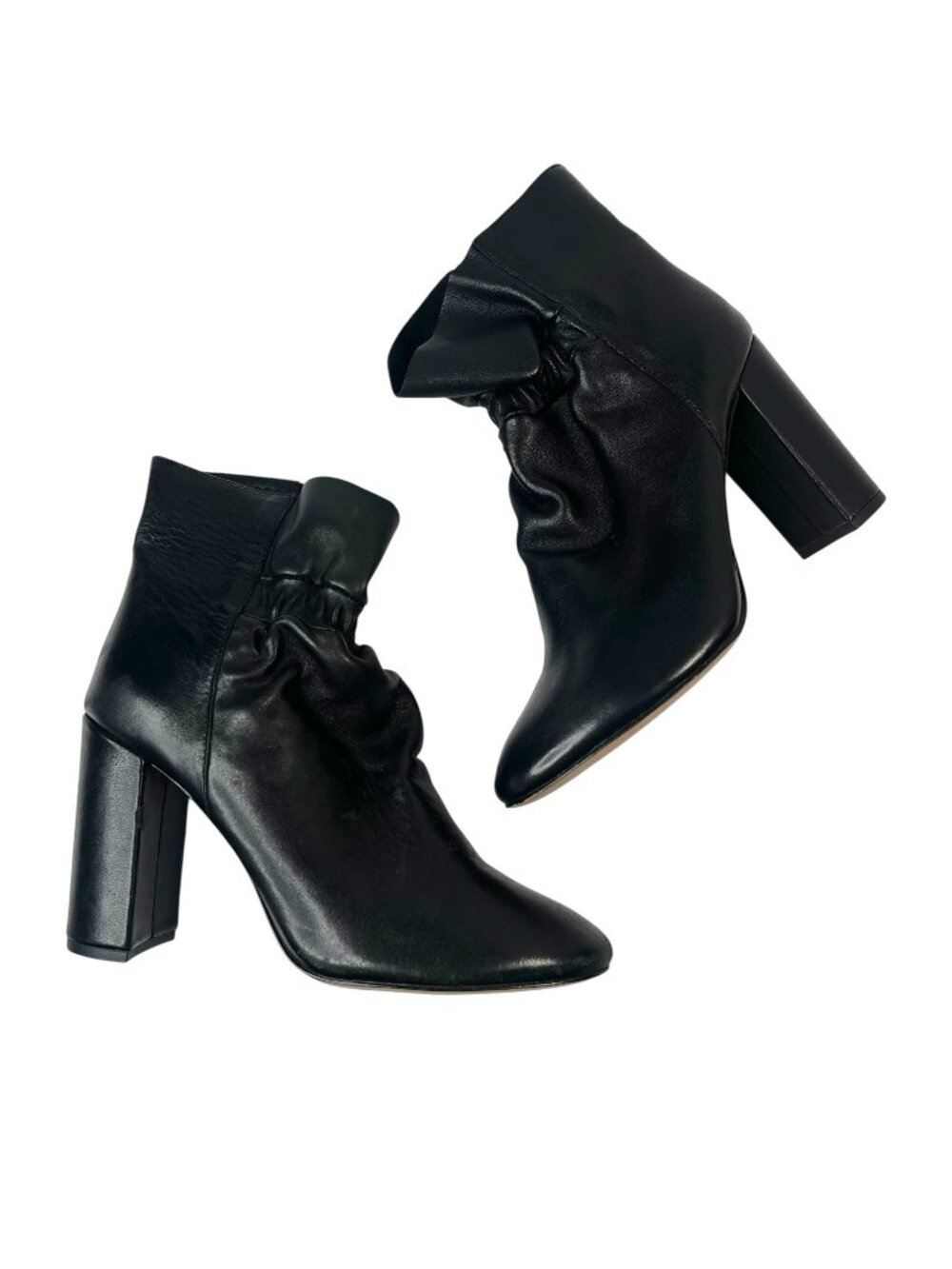 Botkier Rylie Heeled Slouch Ankle Bootie Pull On Glove Leather Black US 8.5